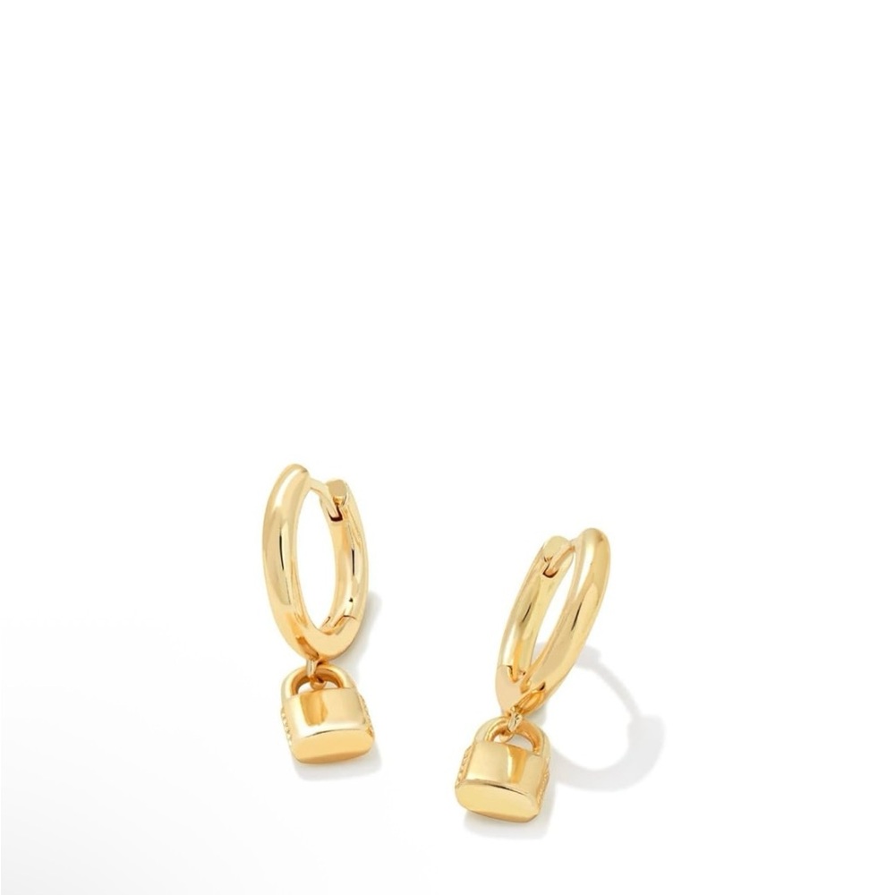 Kendra Scott Gold Jessi Locket Huggie Earrings - Picture 4 of 6